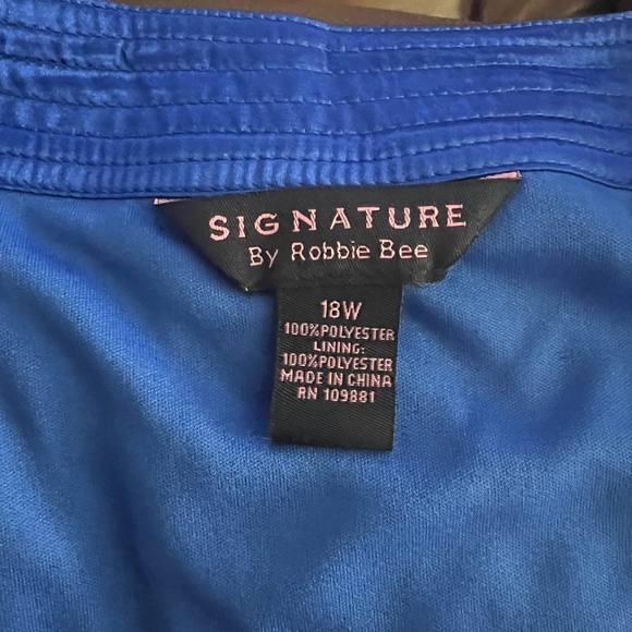 Robbie Bee NWT Dress Womens 18W Cobalt Blue Kaftan Pleated Ultra Flowy Plus Bow - Picture 4 of 4